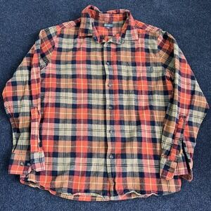 Eddie Bauer Flannel Shirt Mens Large Multicolor Plaid Long Sleeve Button Up